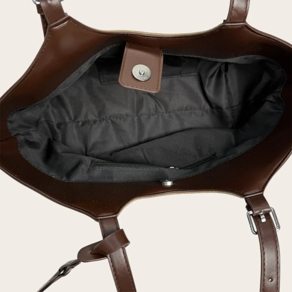 Petit sac cabas en suédine Café