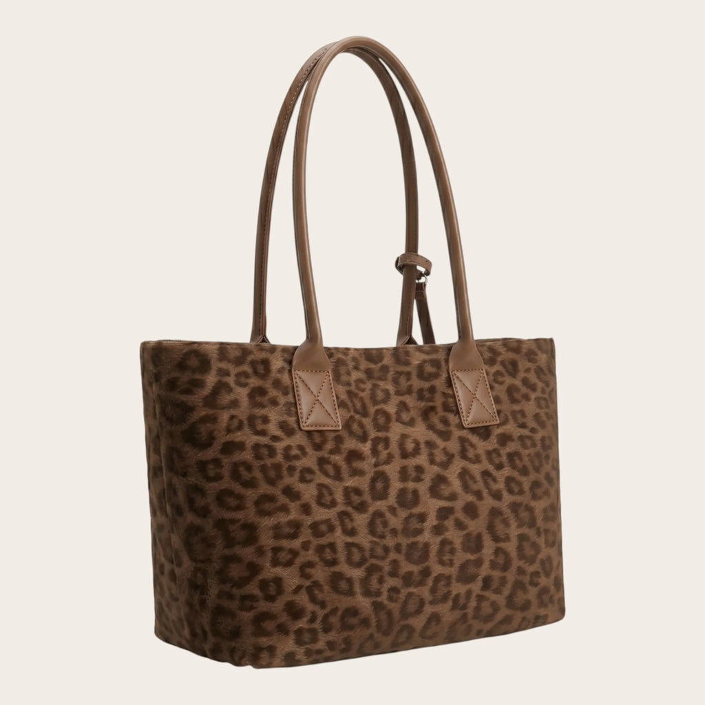 Petit sac cabas léopard Marron