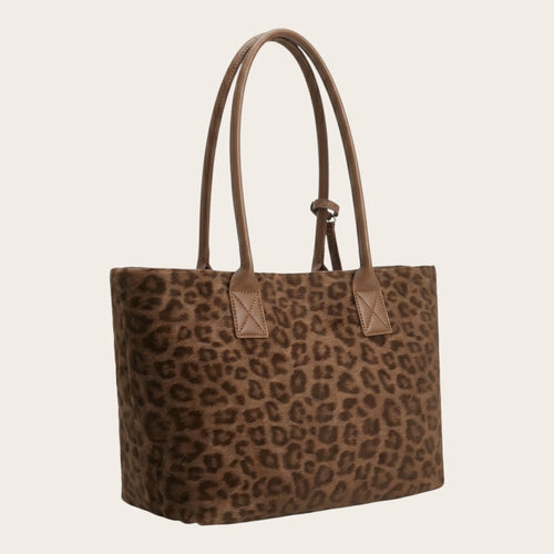 Petit sac cabas léopard Marron