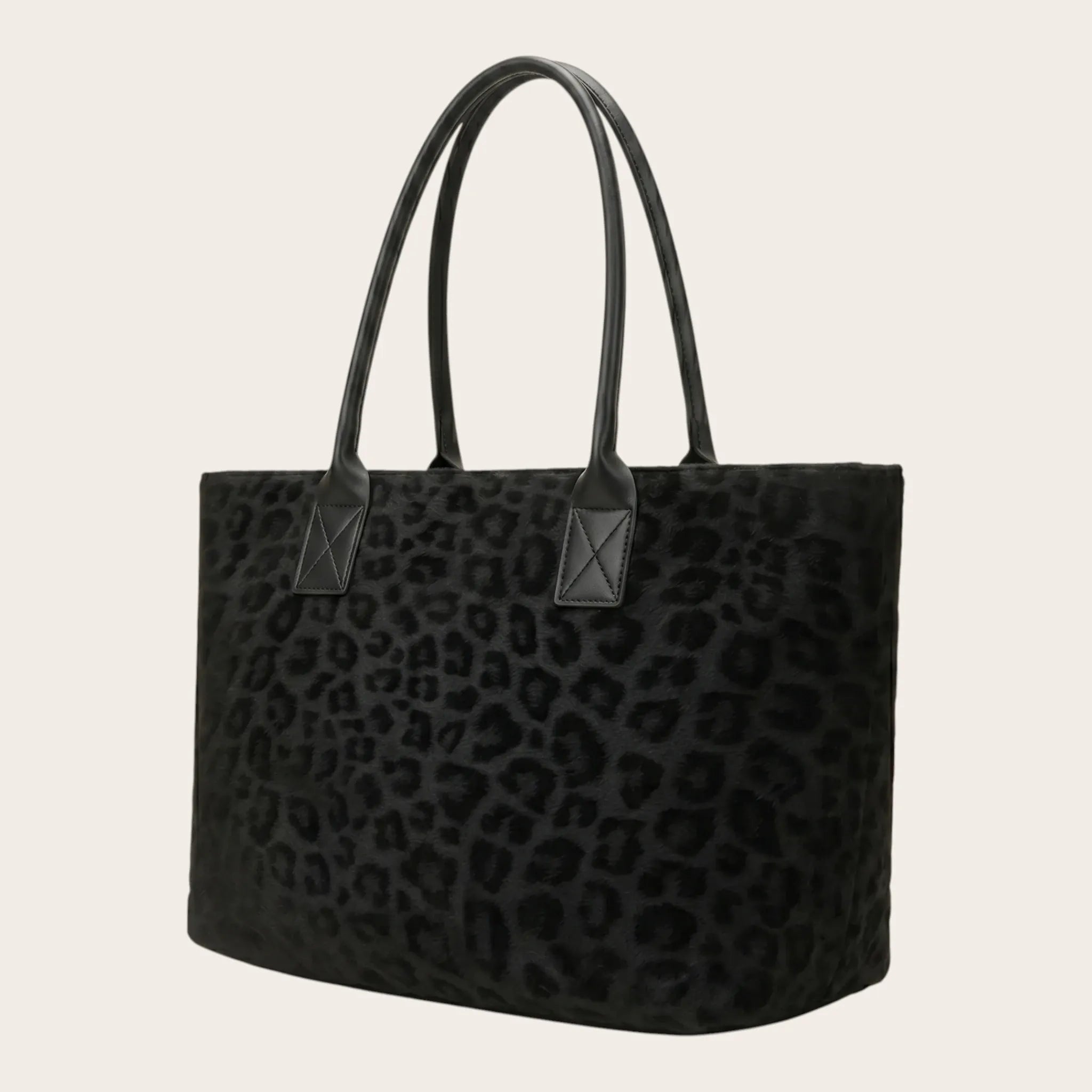 Petit sac cabas léopard Noir