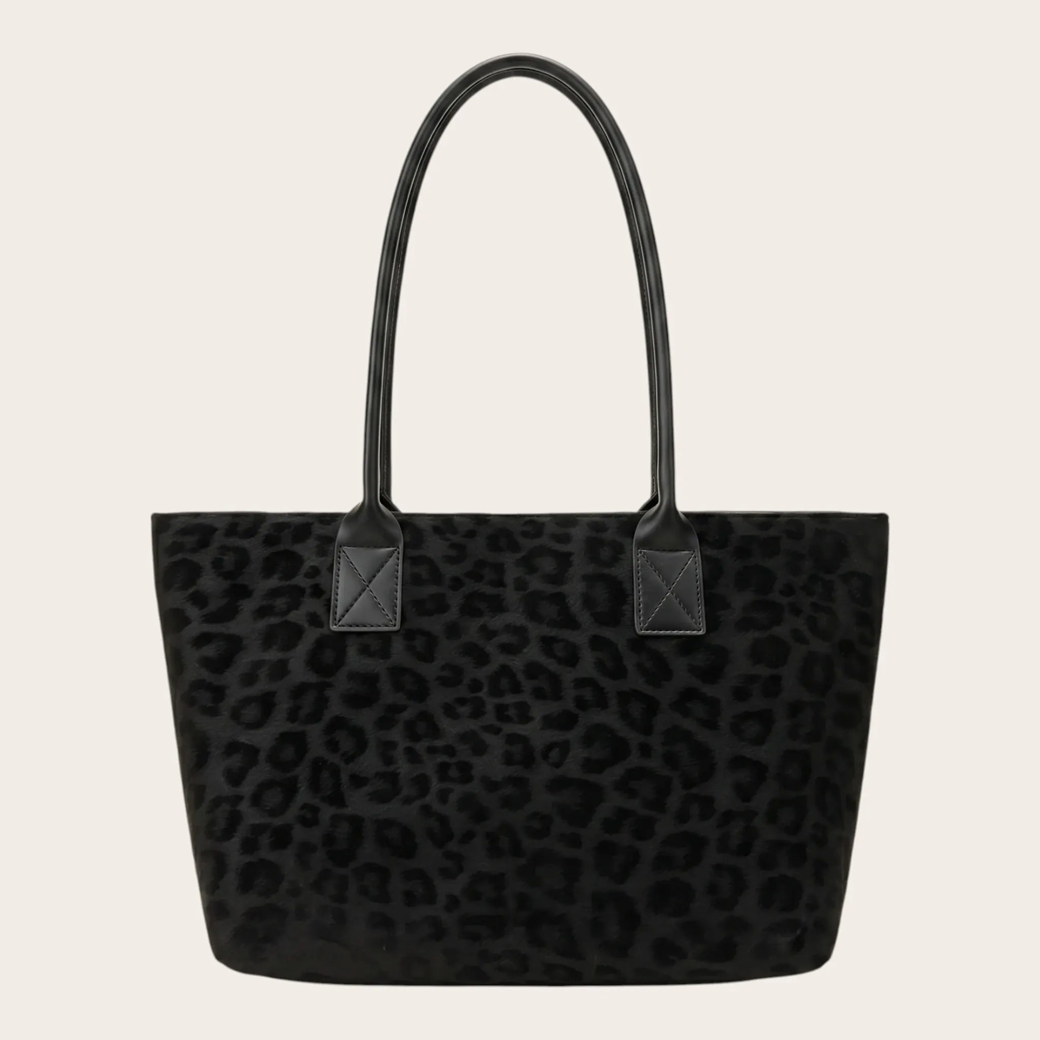 Petit sac cabas léopard Noir
