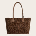 Petit sac cabas léopard Marron