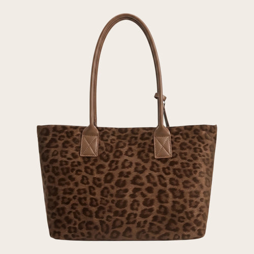 Petit sac cabas léopard Marron