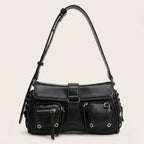 Petit sac cargo cuir vegan noir