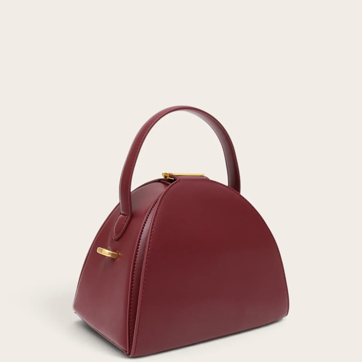 Petit sac dome cuir vegan Bordeaux