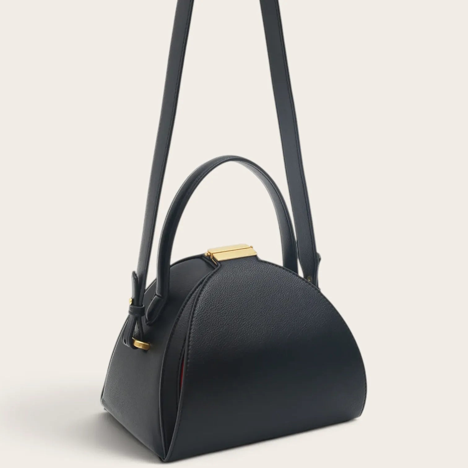 Petit sac dome cuir vegan Noir