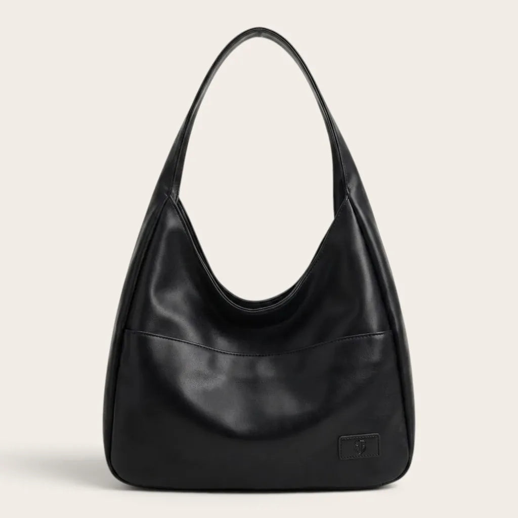 Petit sac hobo en cuir vegan Noir