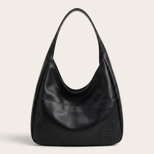 Petit sac hobo en cuir vegan Noir