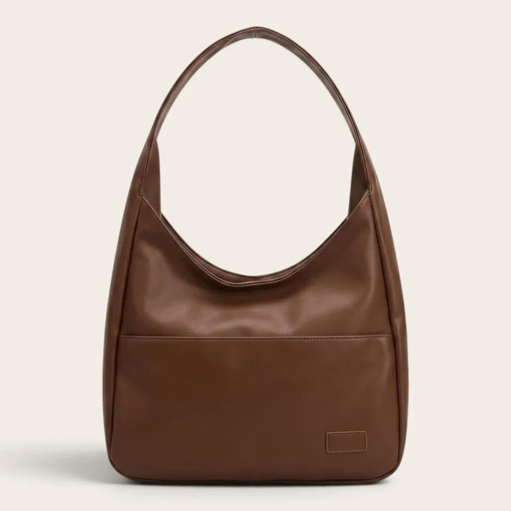 Petit sac hobo en cuir vegan Marron
