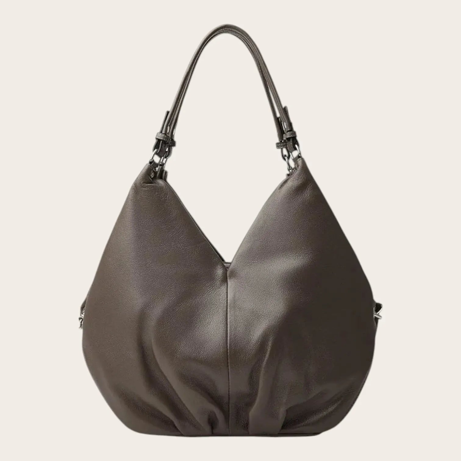 Sac a main baluchon cuir Khaki