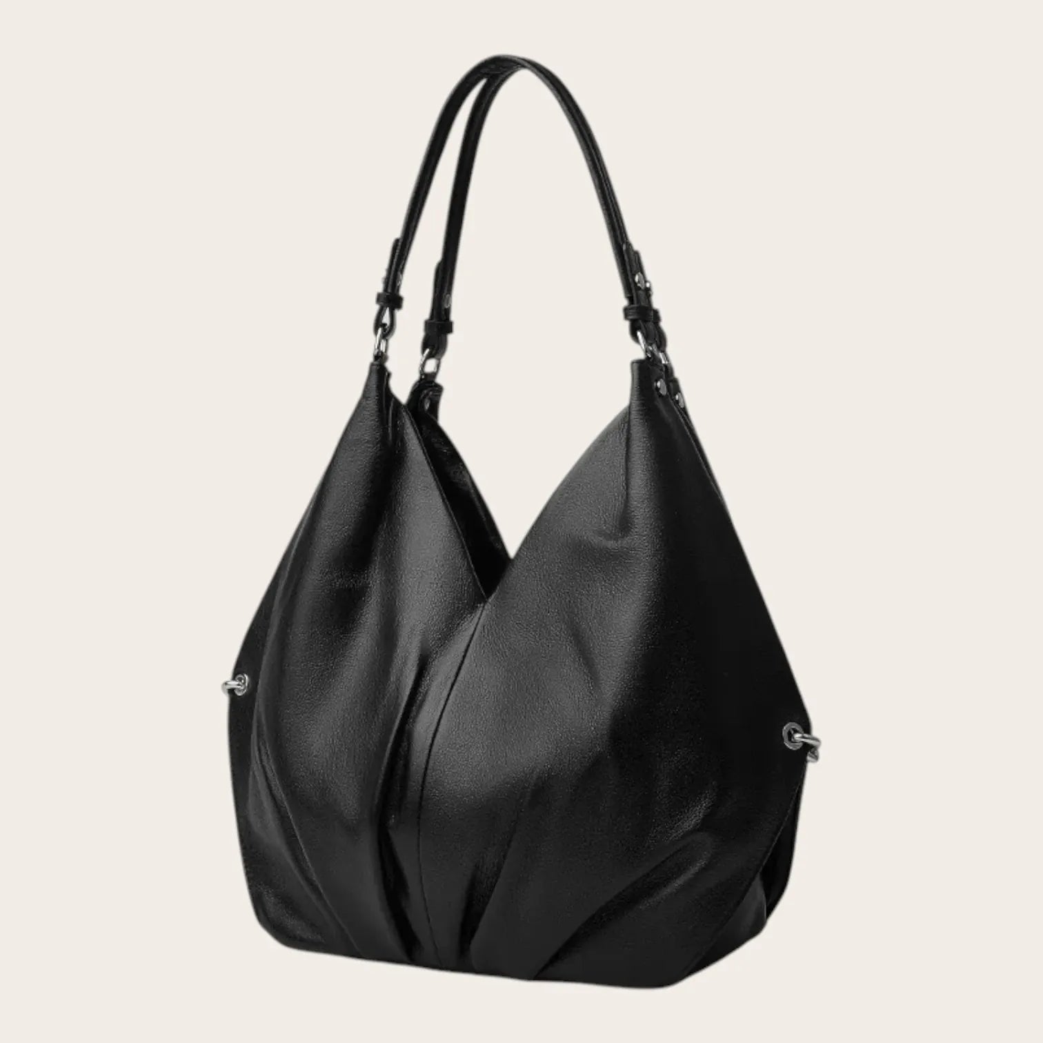 Sac a main baluchon cuir Noir