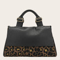 Sac a main bicolore mi-cuir léopard