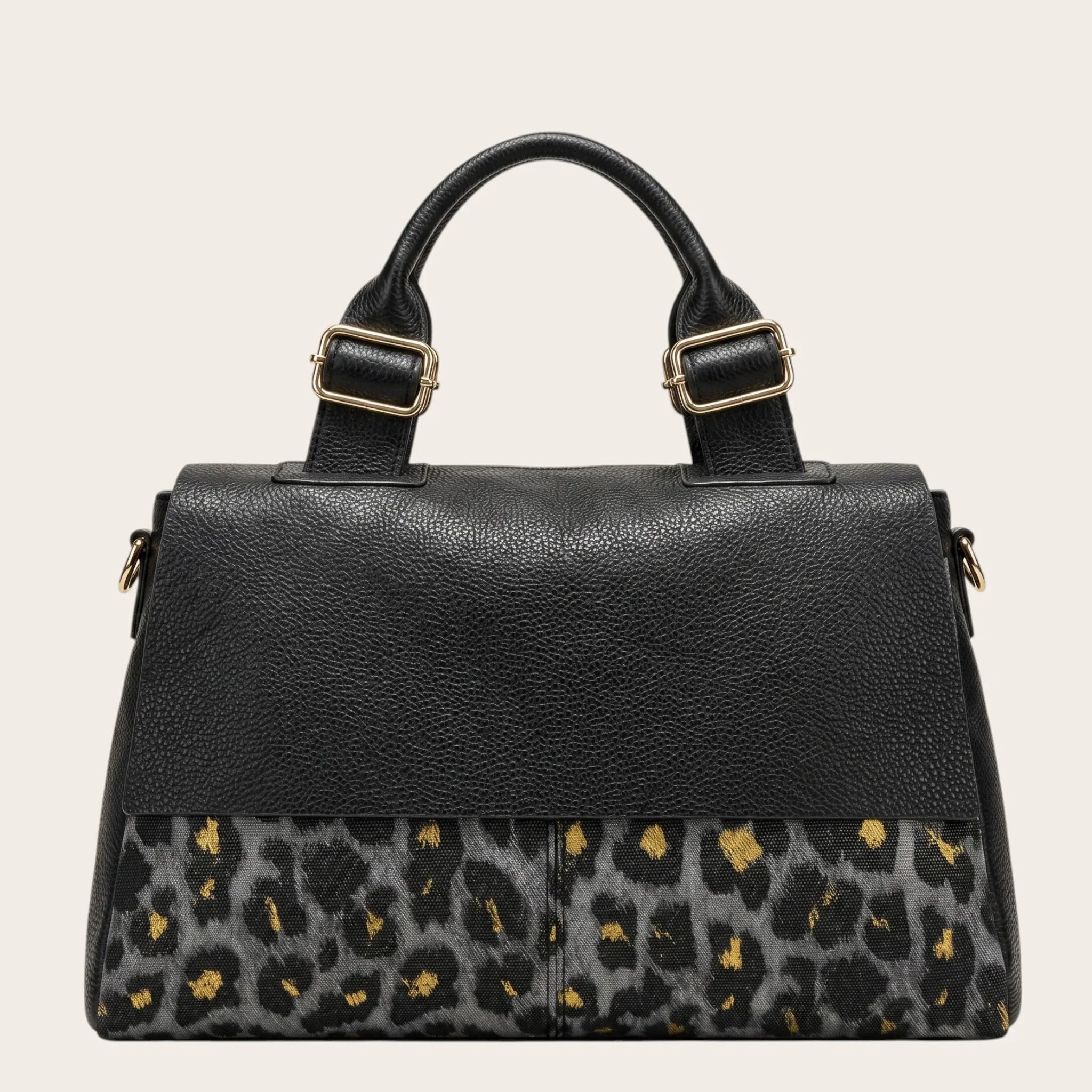 Sac a main bicolore mi-cuir léopard