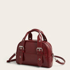 Sac à main bowling vintage ciré Rouge