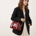 Sac à main bowling vintage ciré Rouge