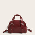Sac à main bowling vintage ciré Rouge