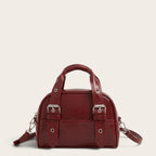 Sac à main bowling vintage ciré Rouge