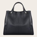 Sac a main carré en cuir lisse Noir
