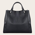 Sac a main carré en cuir lisse Noir