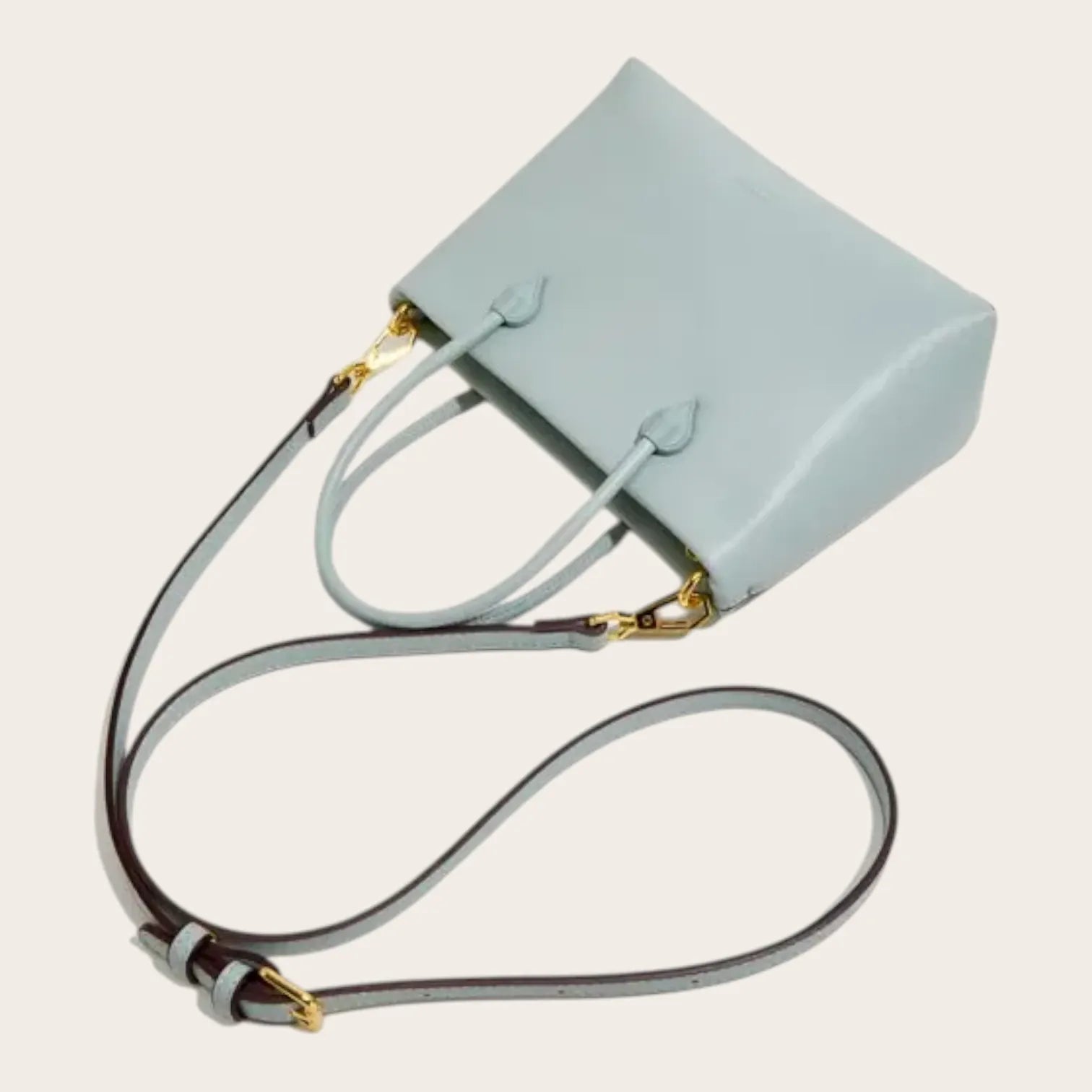Sac a main chic cuir vegan Bleu