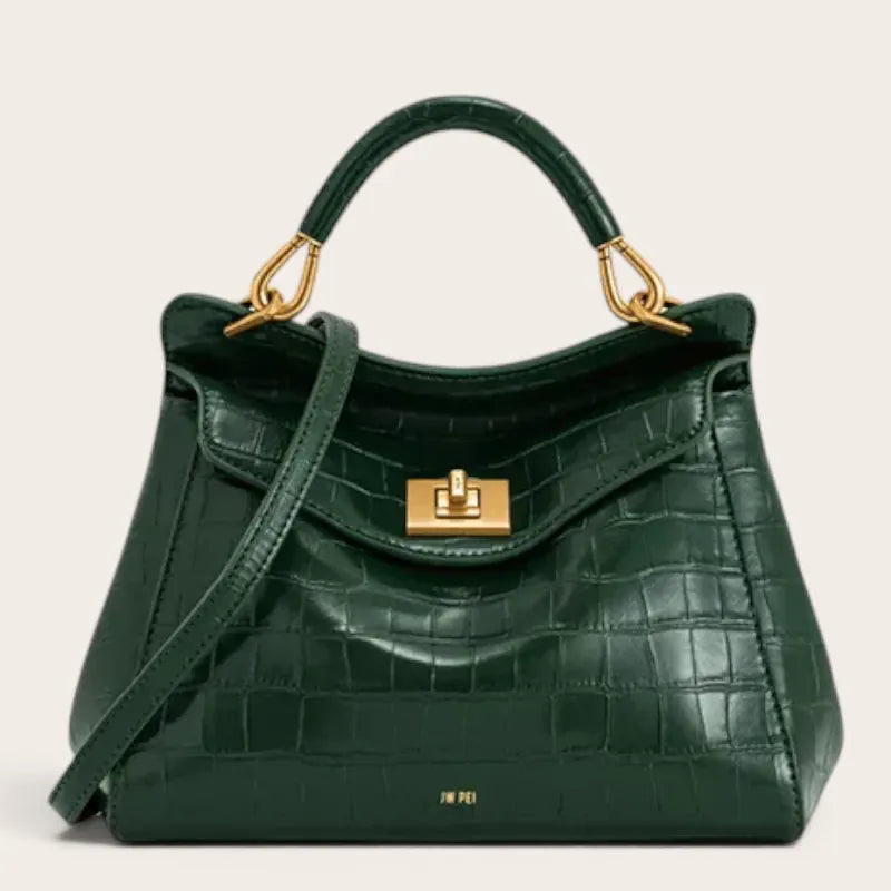 Sac a main croco cuir Vert