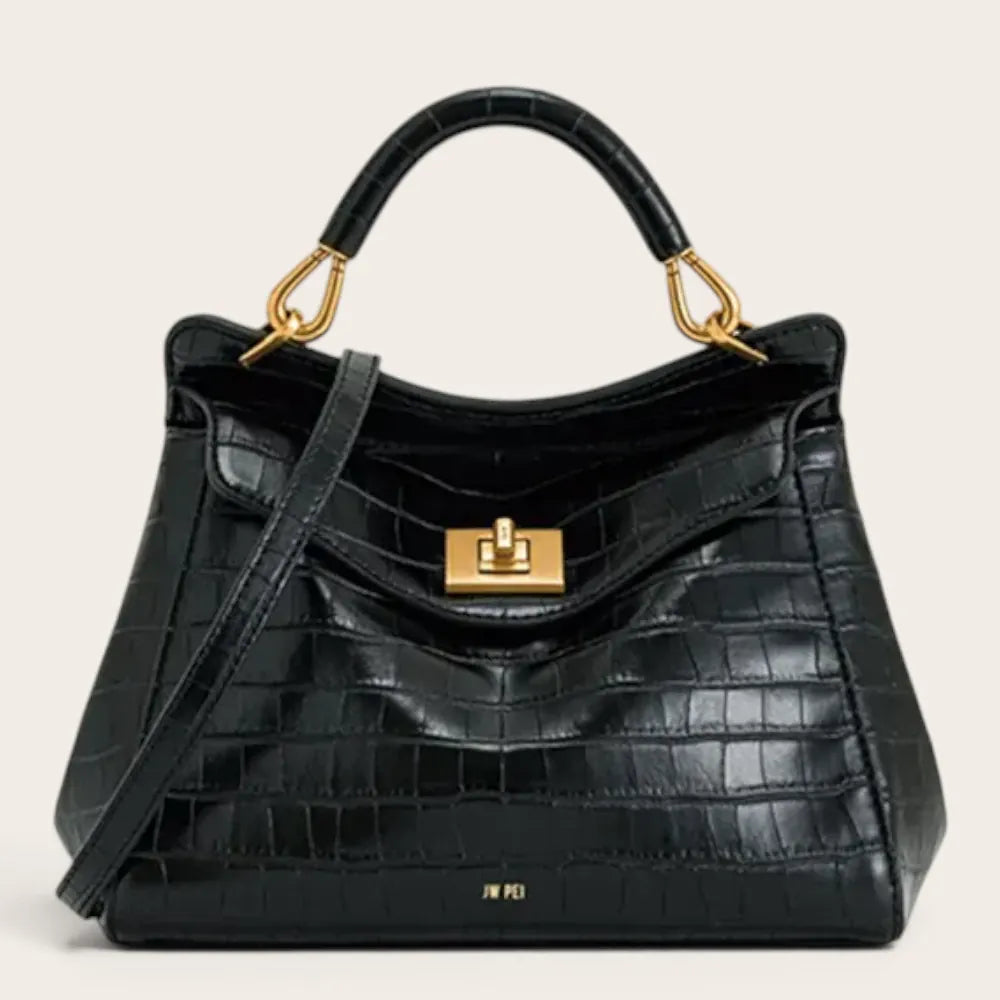 Sac a main croco cuir Noir