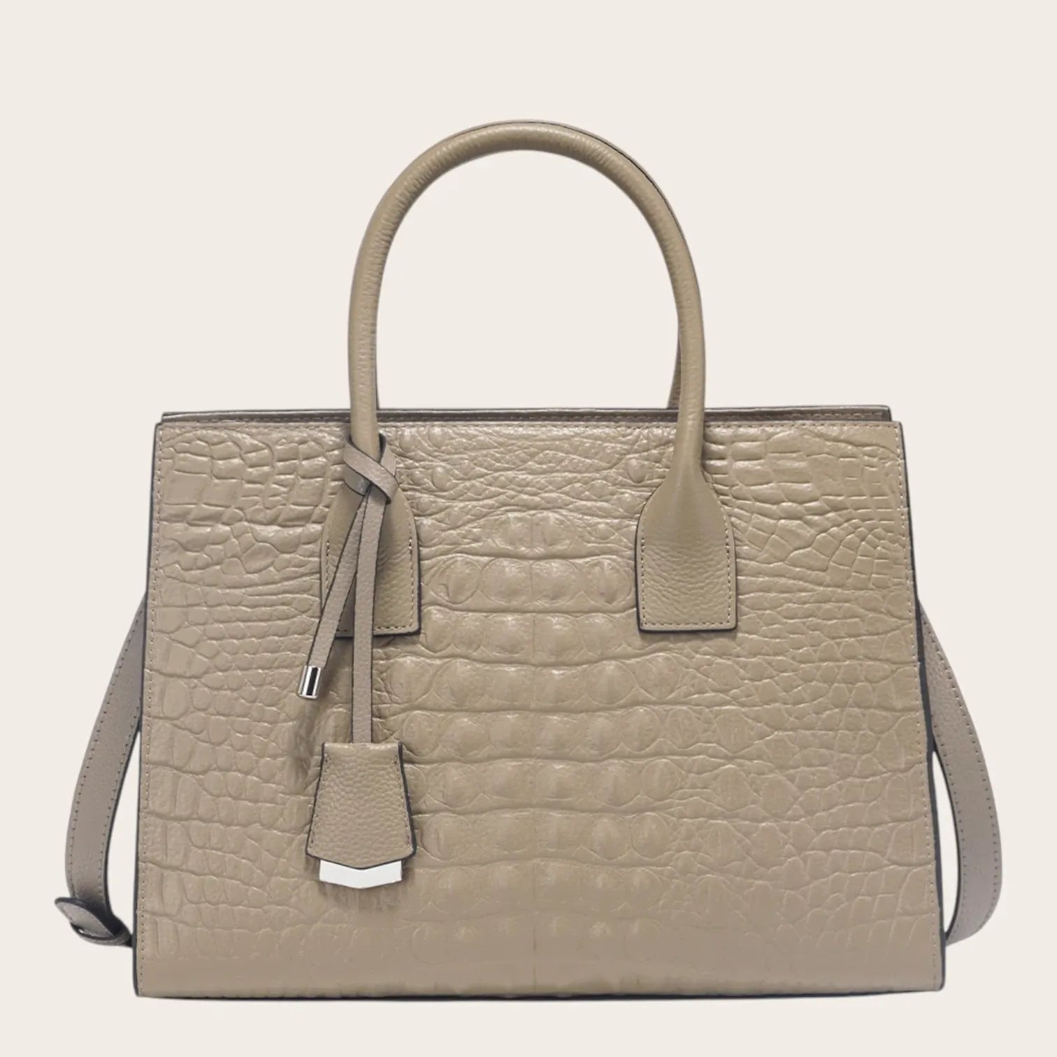 Sac a main croco structuré femme Khaki