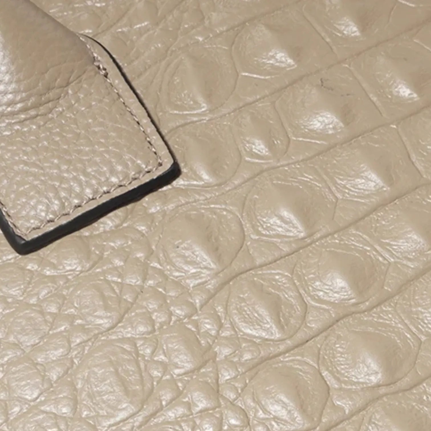 Sac a main croco structuré femme Khaki