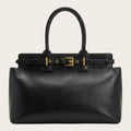Sac à main cuir ceinture dorée Noir
