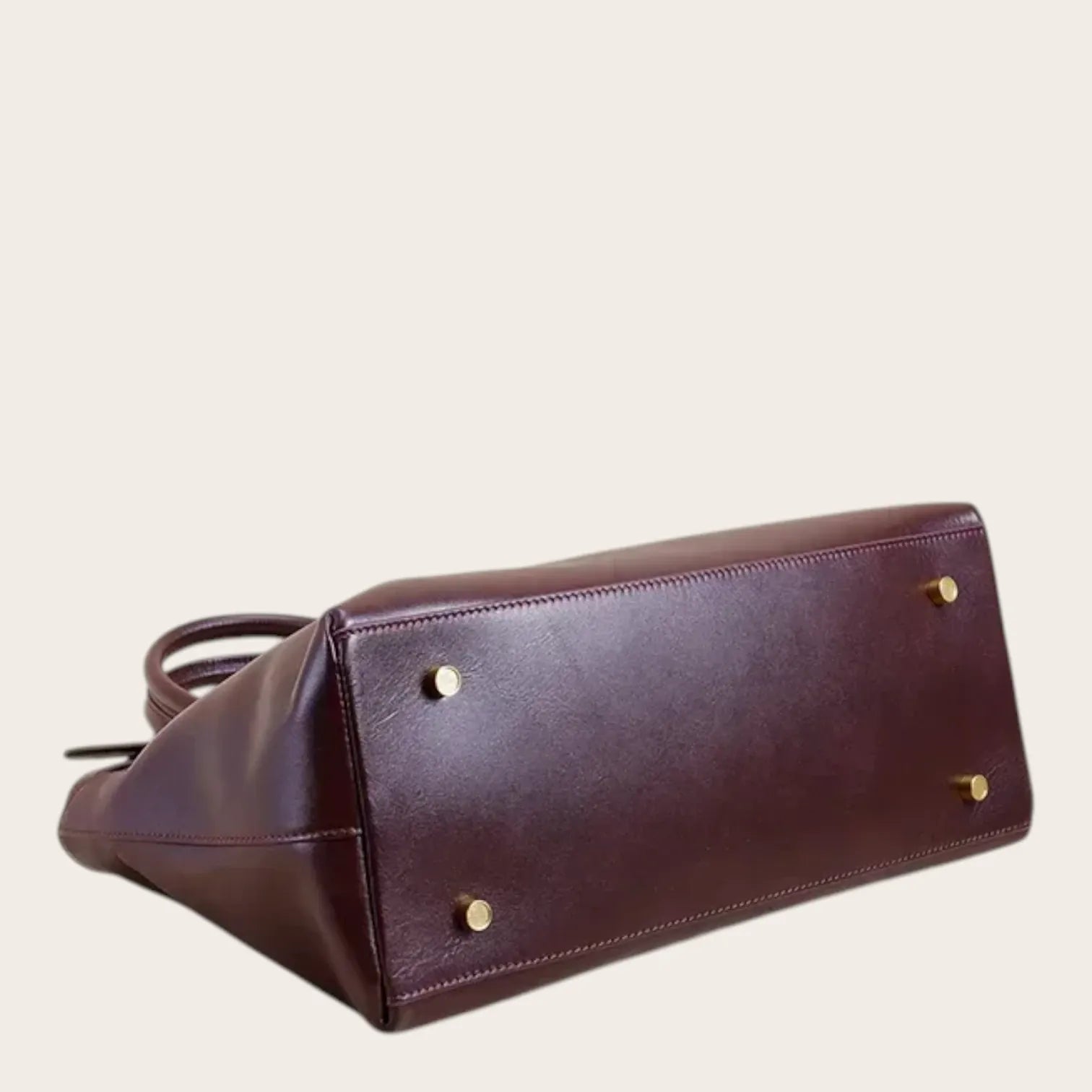 Sac à main cuir ceinture dorée Acajou