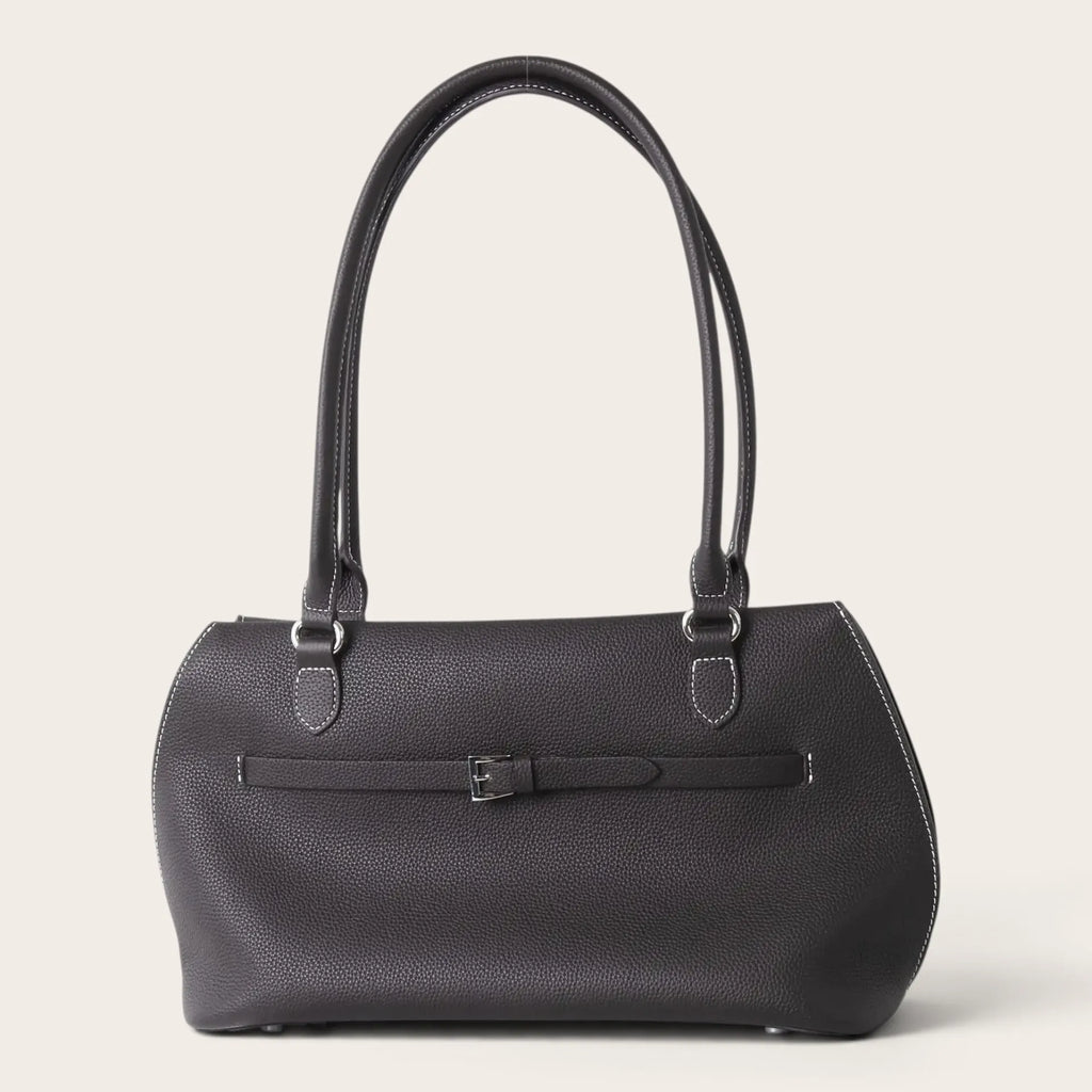 Sac a main cuir grainé classique Café