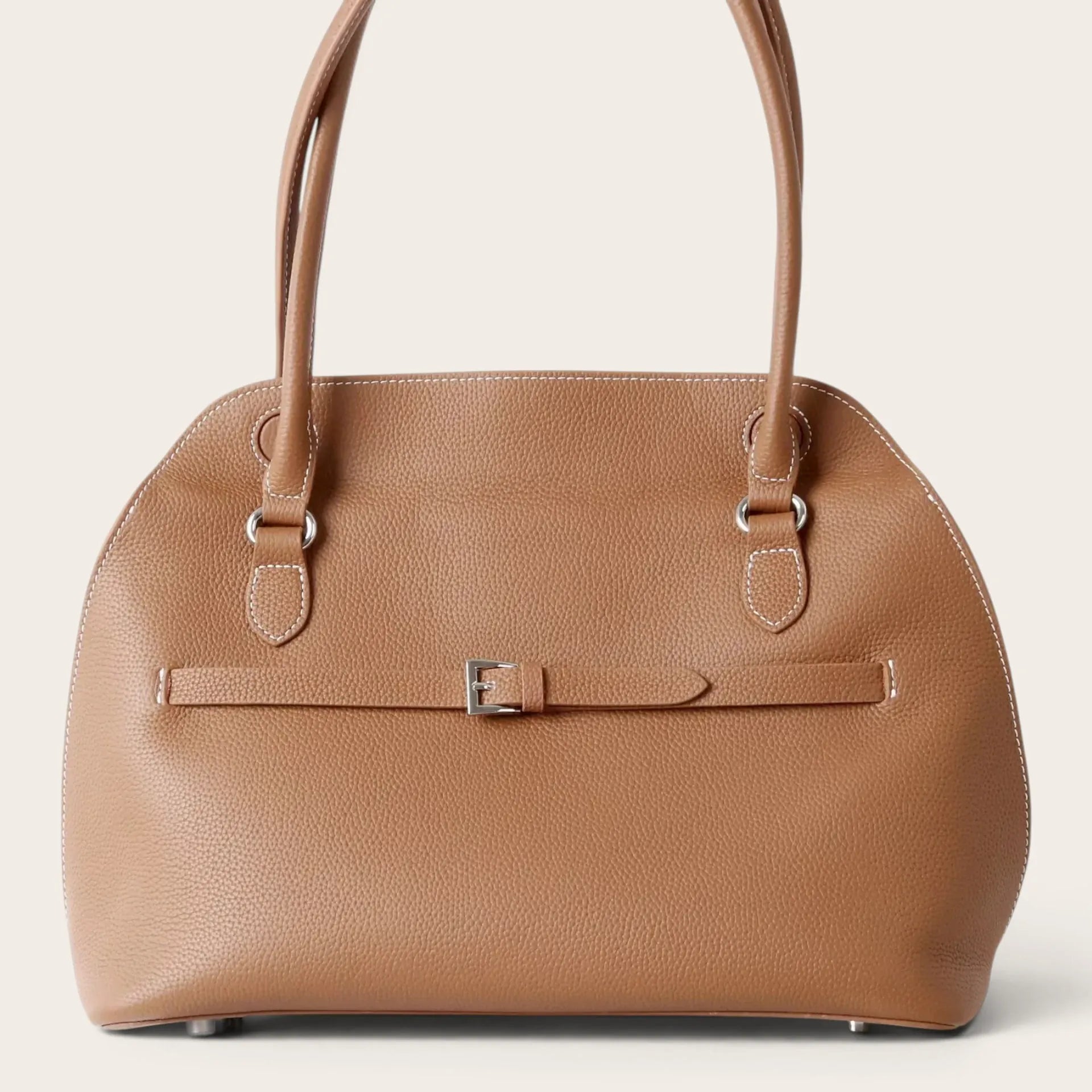 Sac a main cuir grainé classique Marron