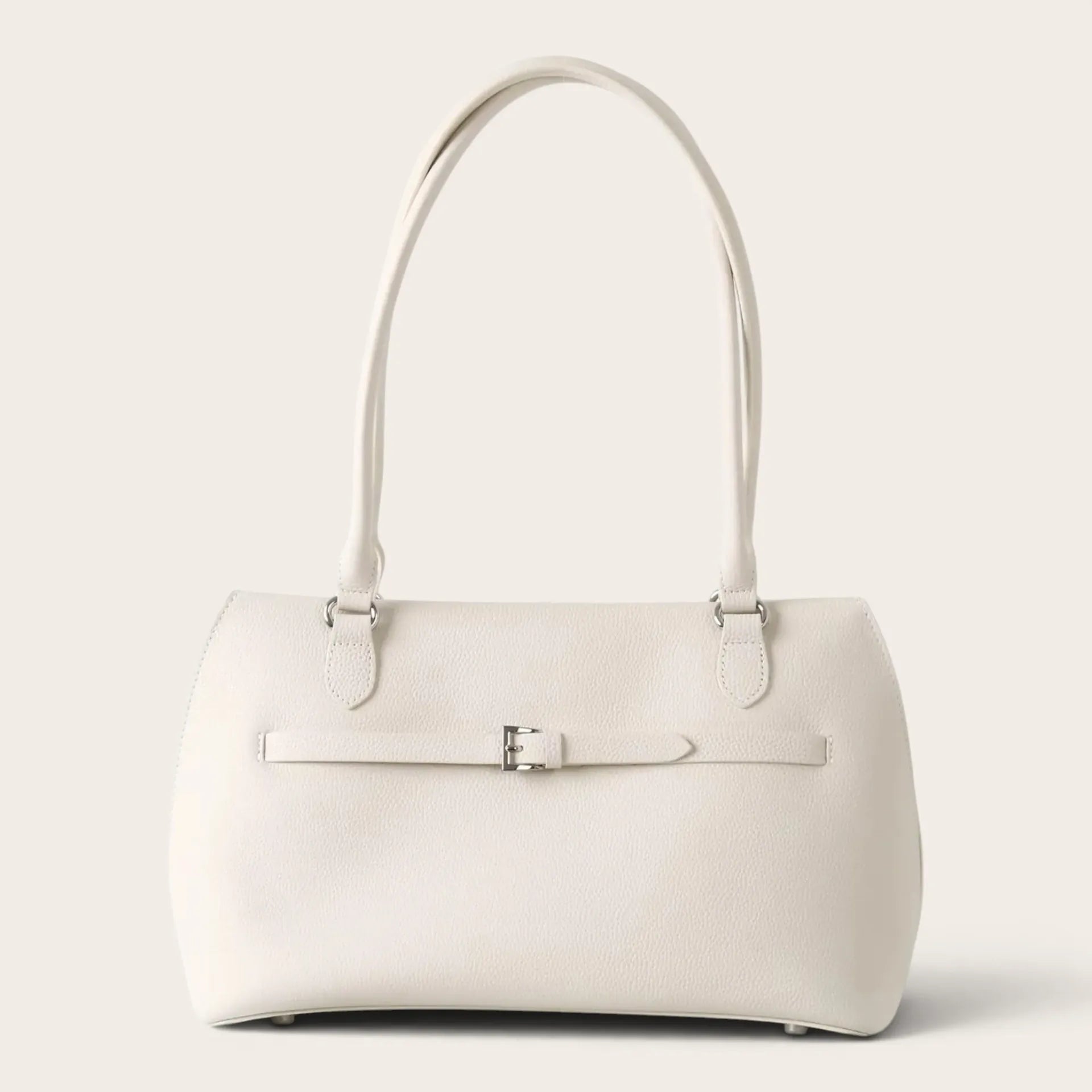 Sac a main cuir grainé classique Beige