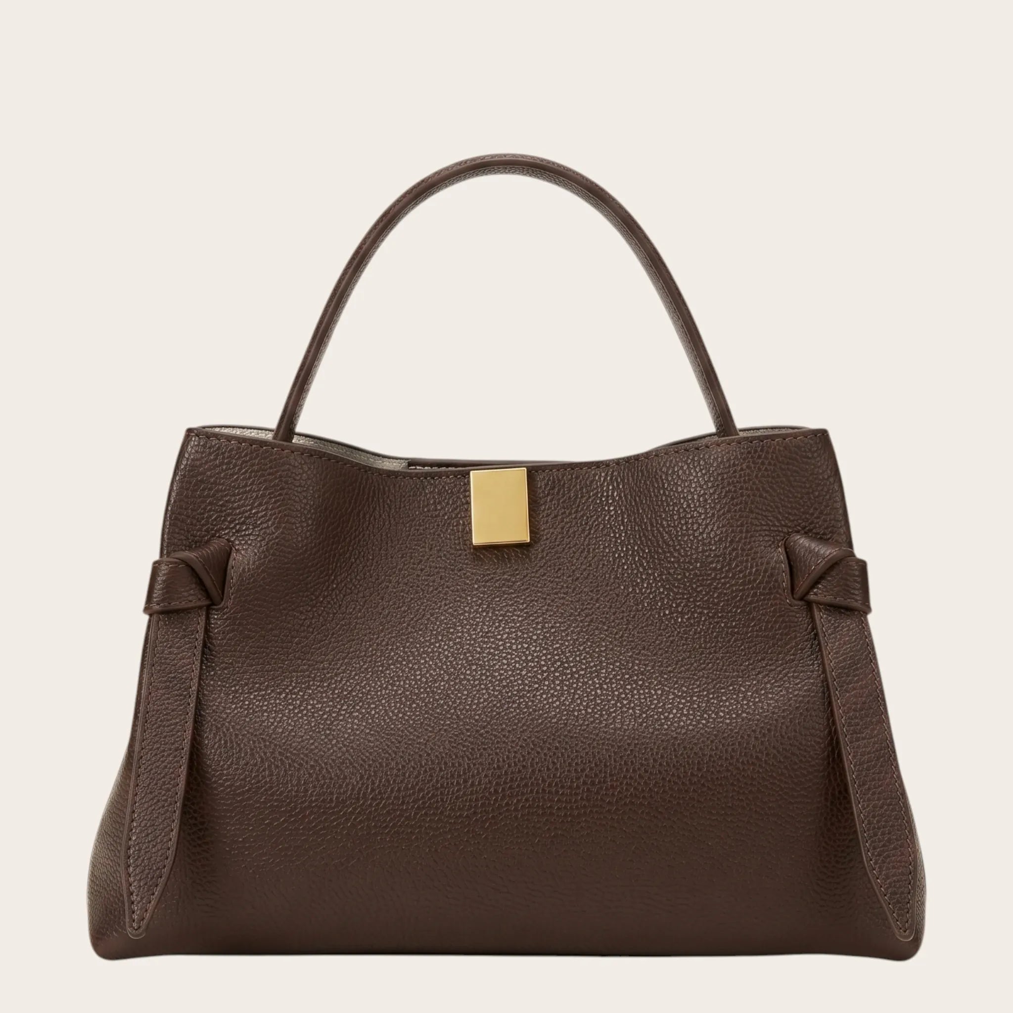 Sac à main cuir grainé nœuds
