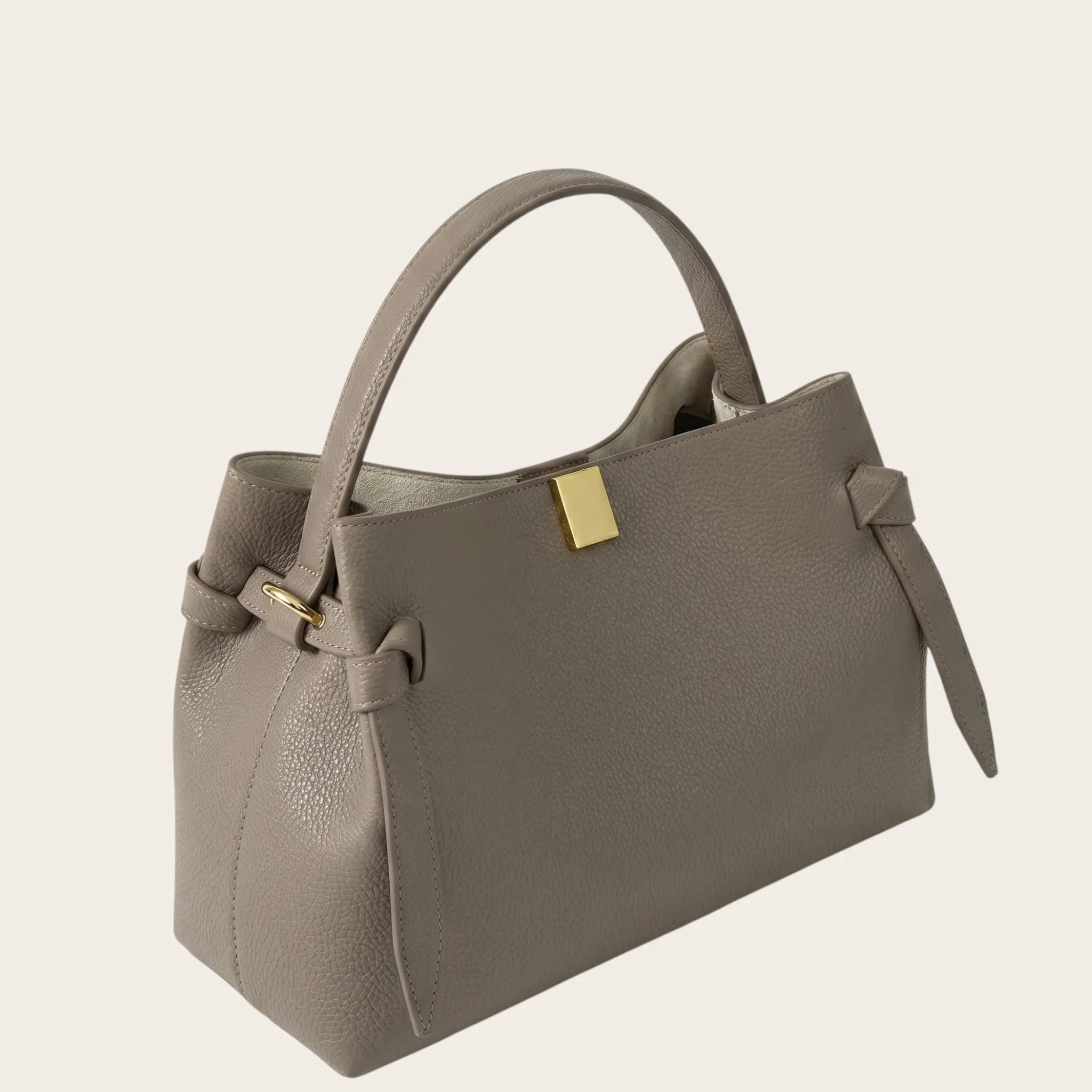 Sac à main cuir grainé nœuds