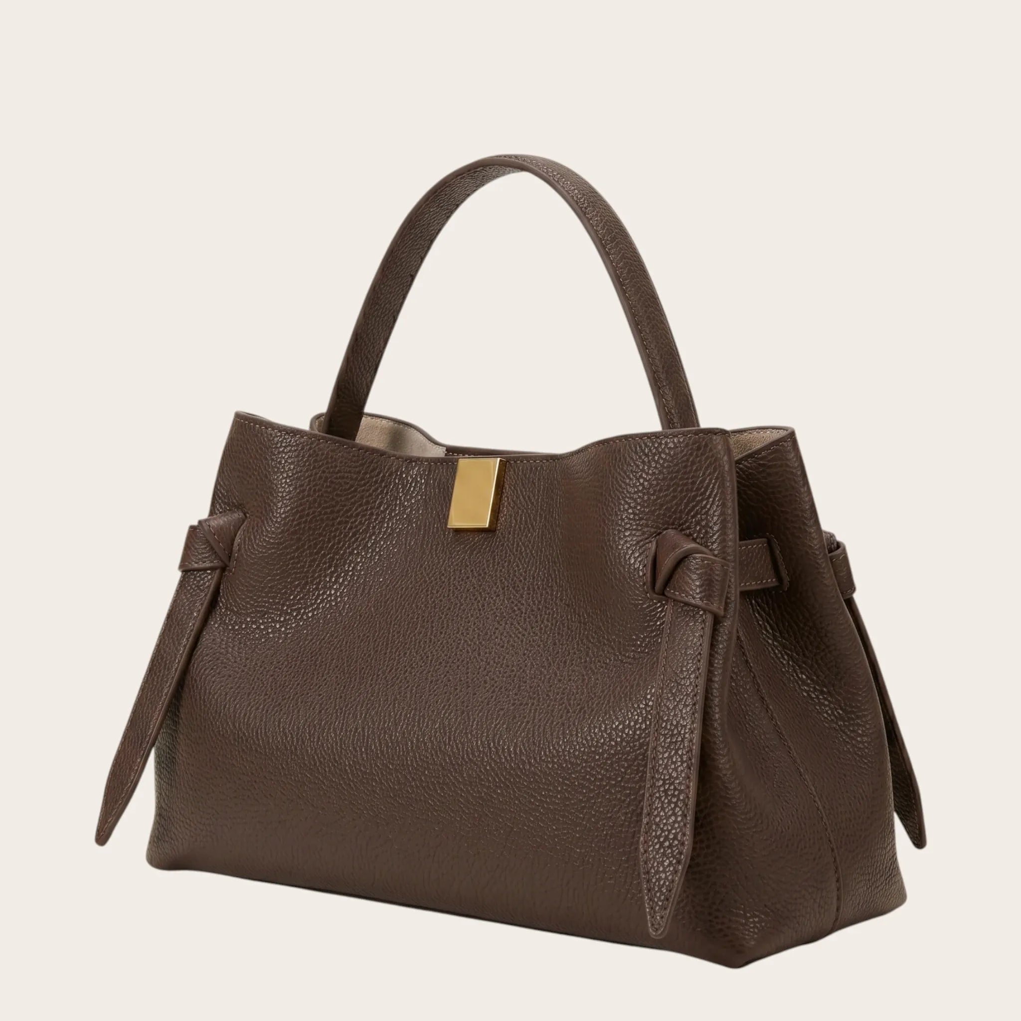 Sac à main cuir grainé nœuds