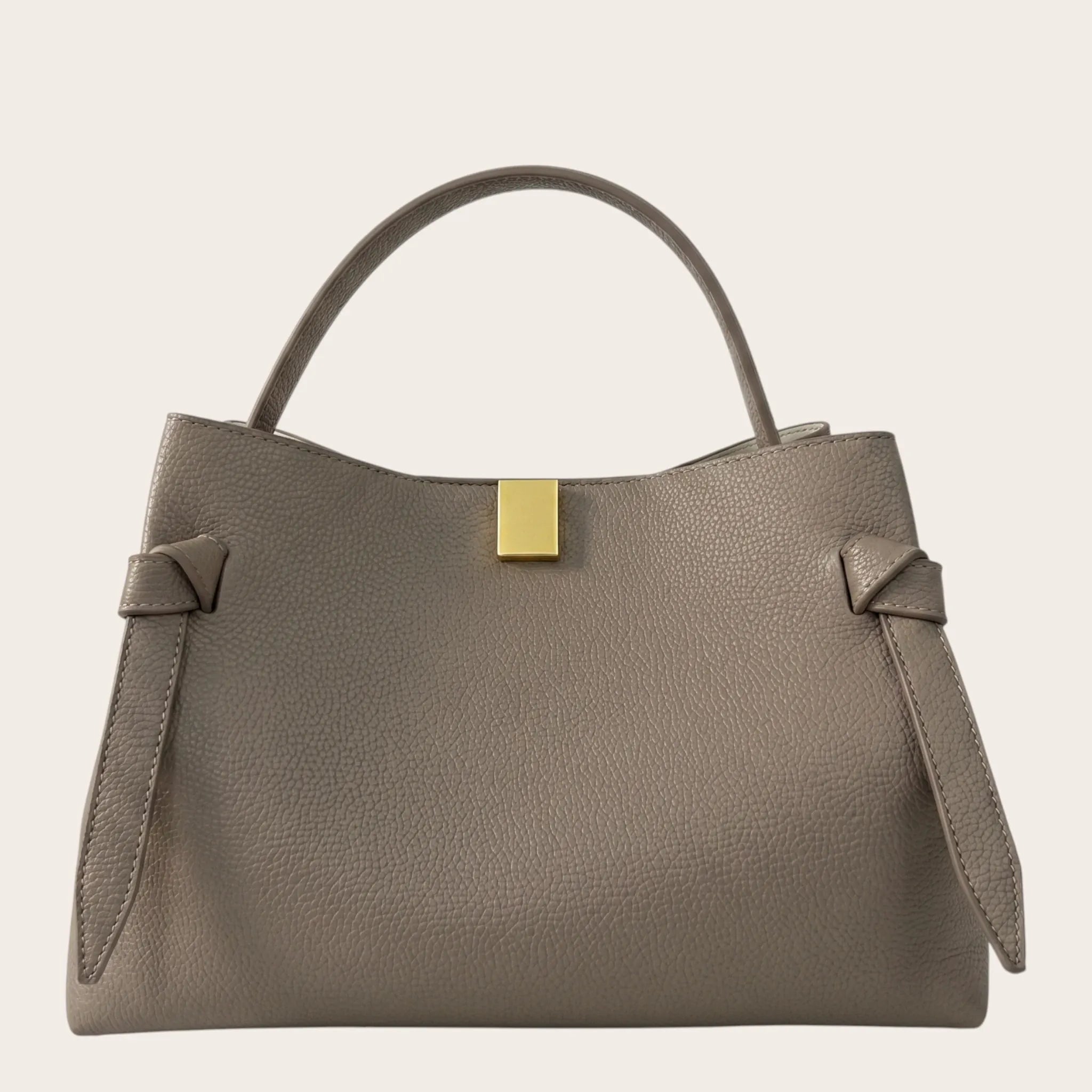 Sac à main cuir grainé nœuds