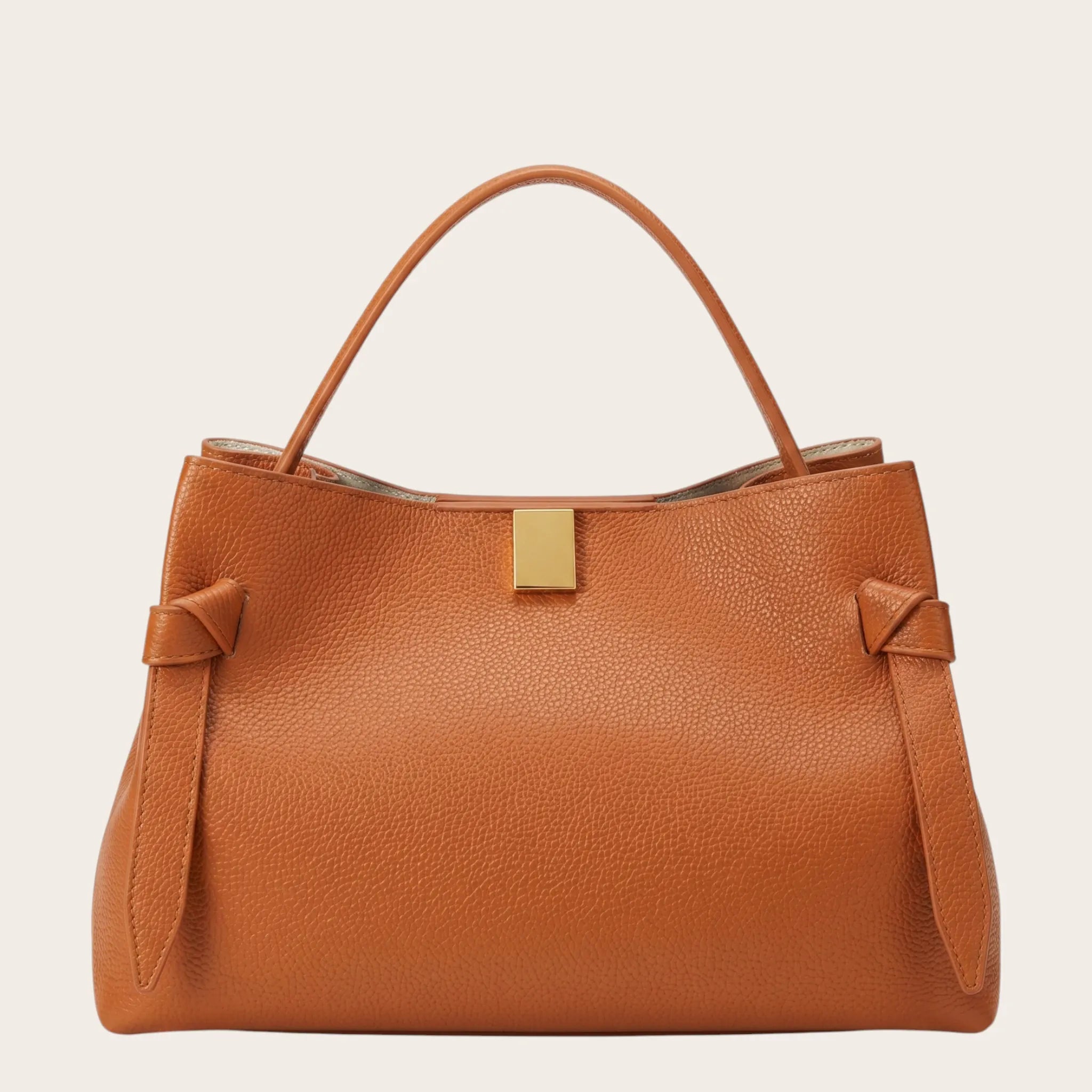 Sac à main cuir grainé nœuds
