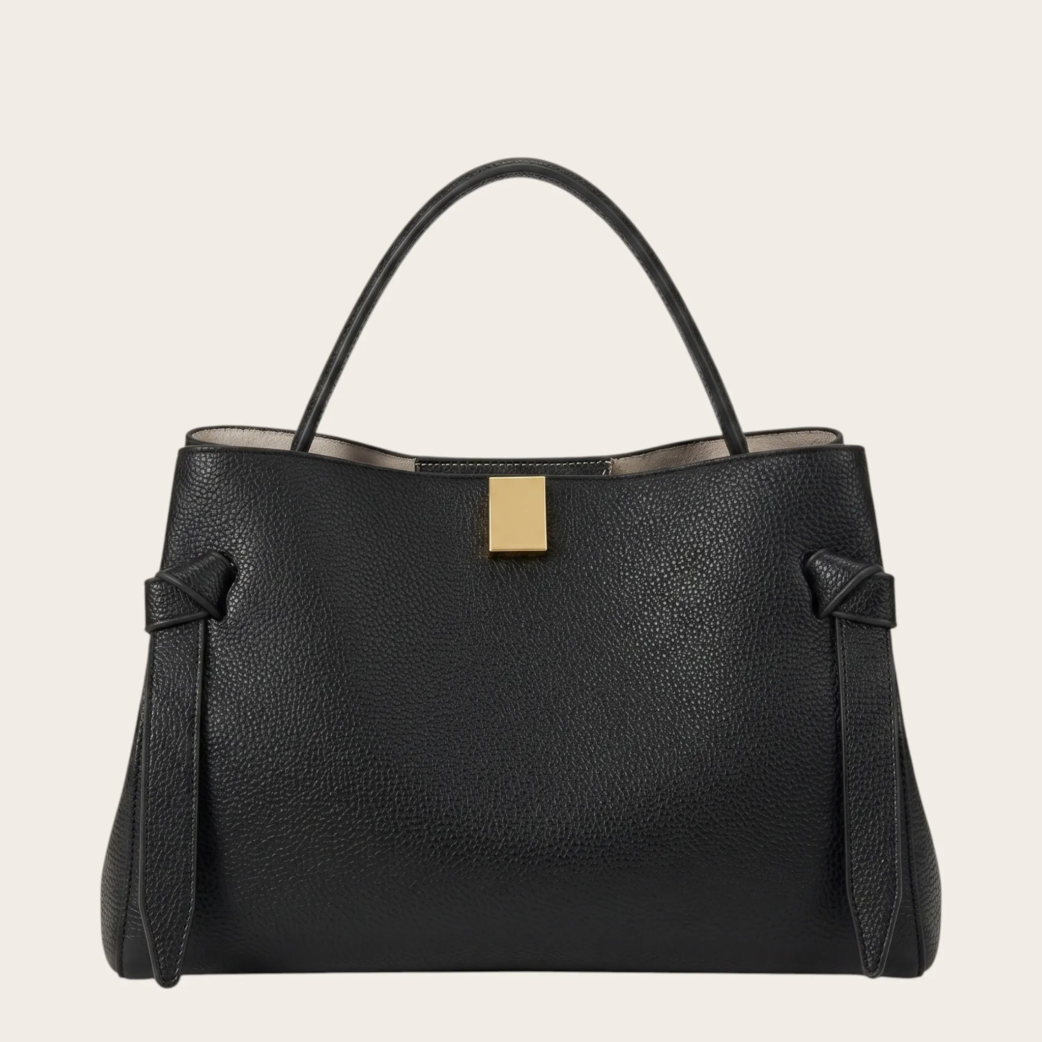 Sac à main cuir grainé nœuds