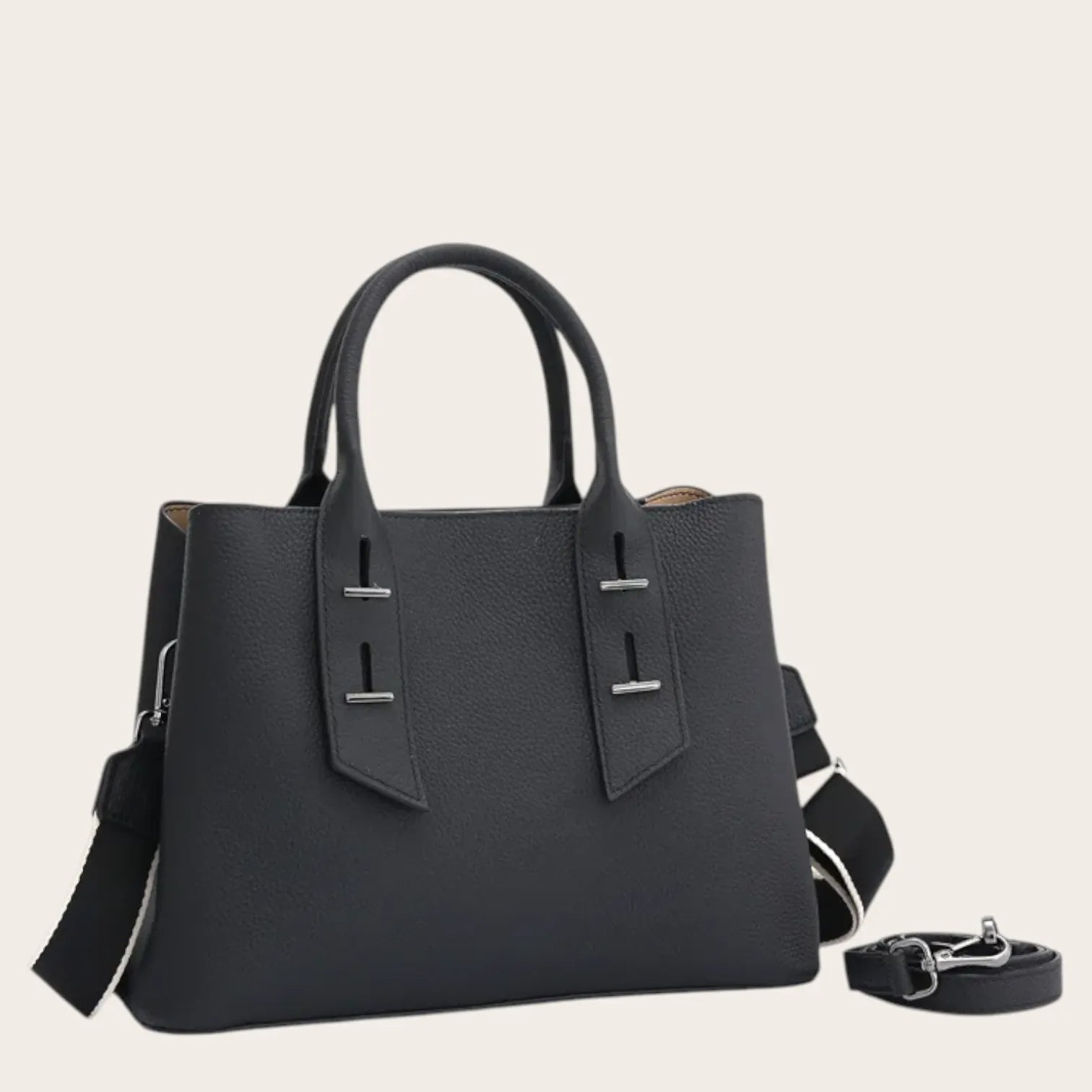 Sac a main en cuir grainé manchette