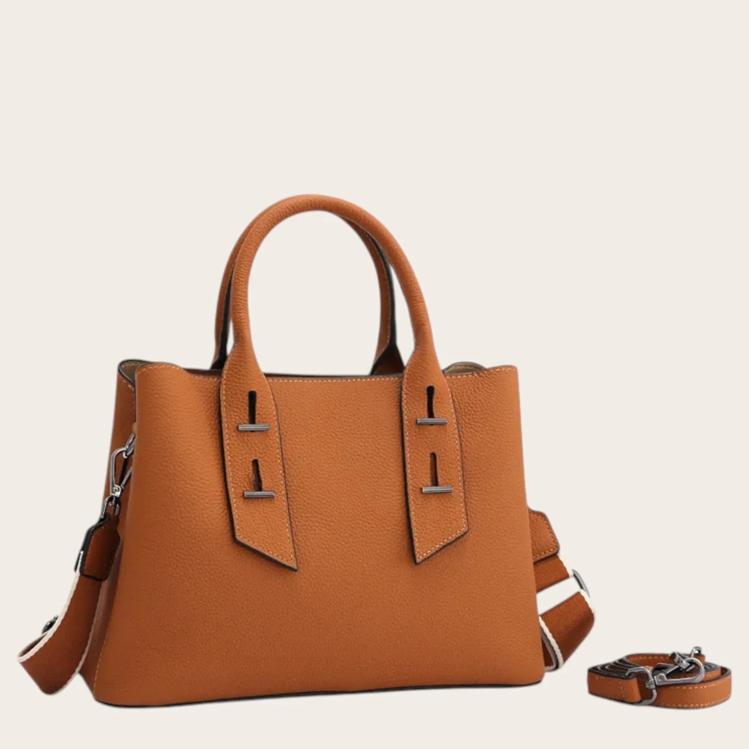 Sac a main en cuir grainé manchette