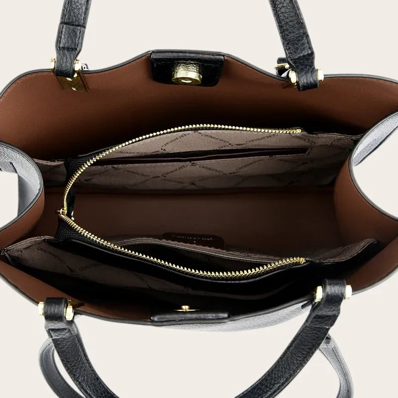 Sac a main en cuir vegan serpentin Noir