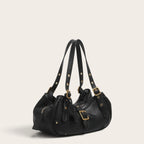Sac a main en cuir zippé rétro Noir