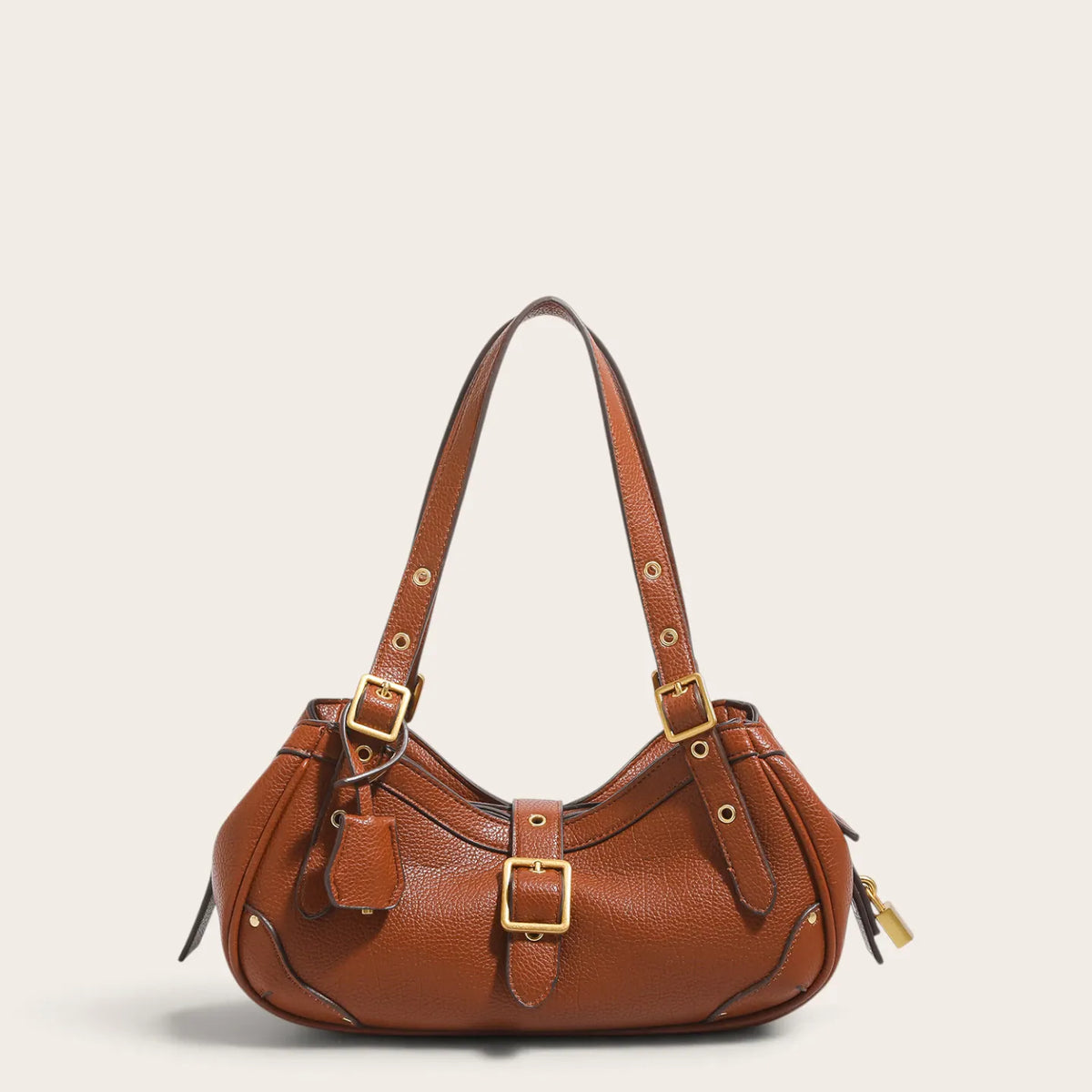 Sac a main en cuir zippé rétro Ambre