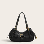 Sac a main en cuir zippé rétro Noir