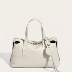 Sac a main grand médaillon rond en cuir Ivoire