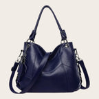 Sac a main patchwork cuir vegan Bleu