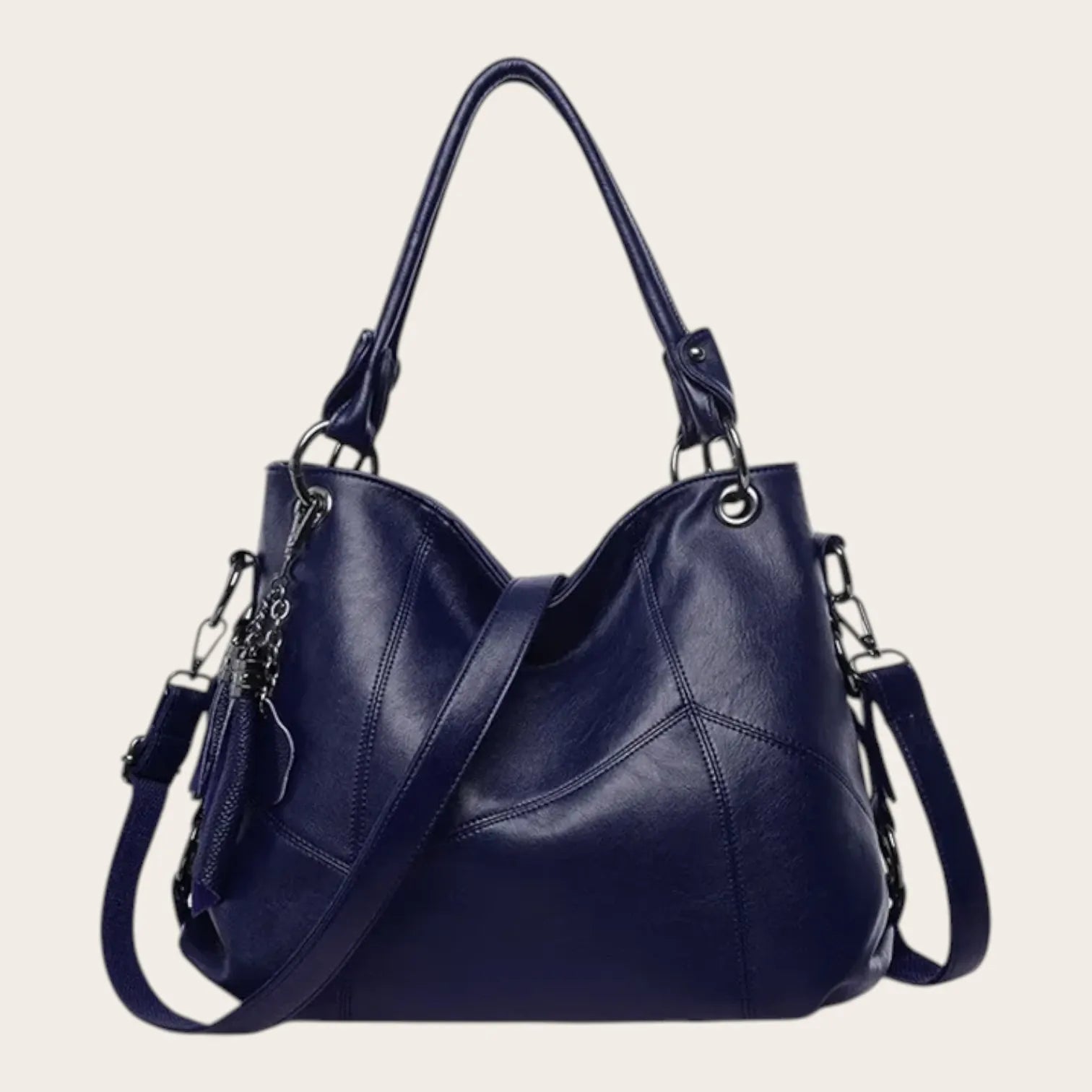 Sac a main patchwork cuir vegan Bleu