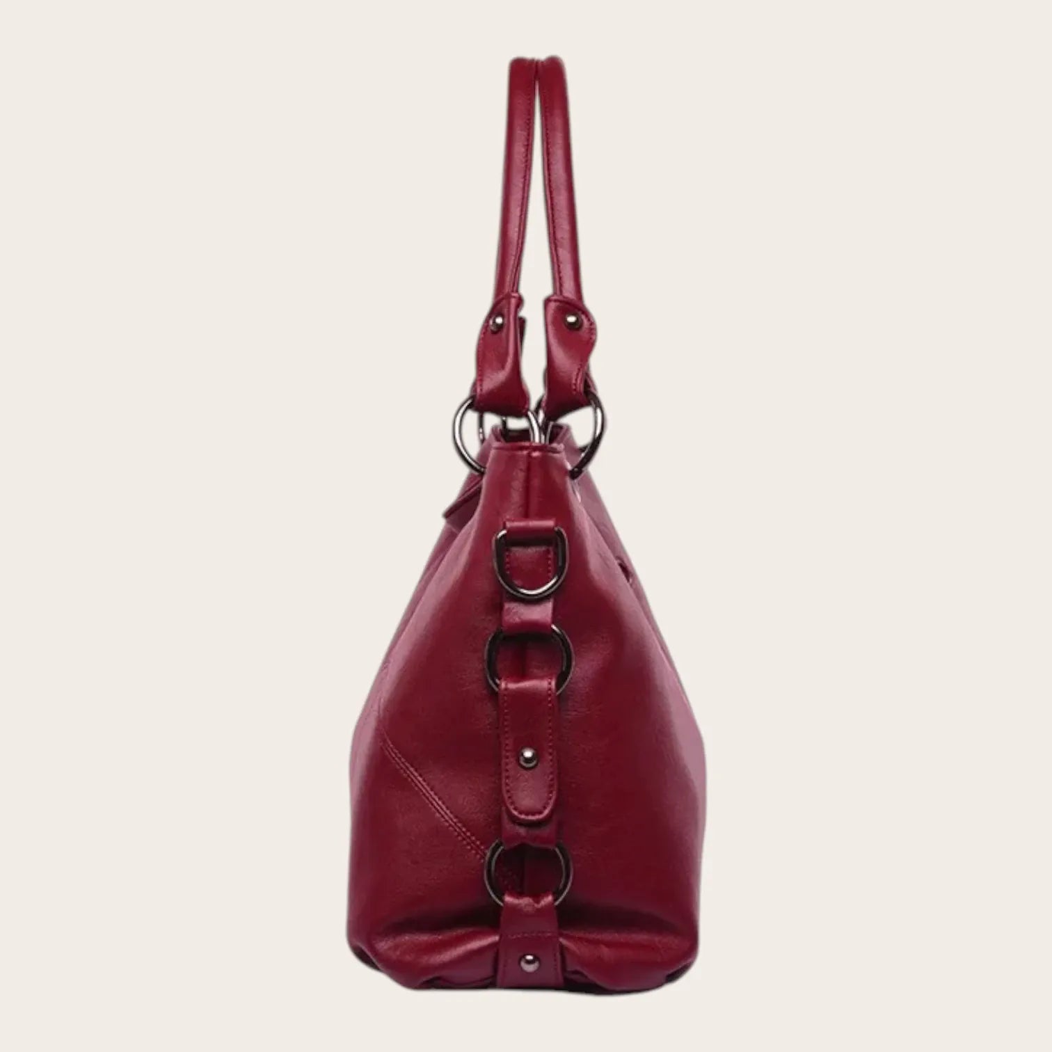 Sac a main patchwork cuir vegan Rouge