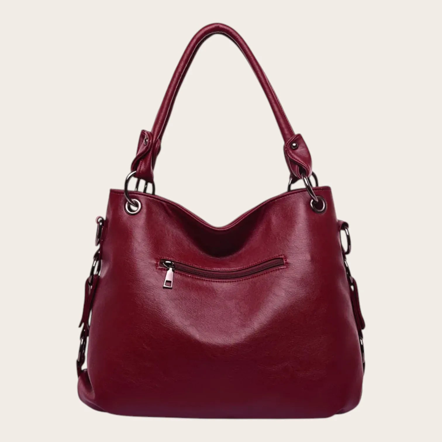 Sac a main patchwork cuir vegan Rouge